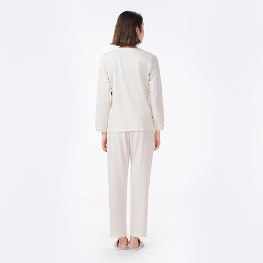 都市丽人睡衣好睡好眠长袖家居服26支CVC单面薄女士棉质套装LHT2L3 商品图3