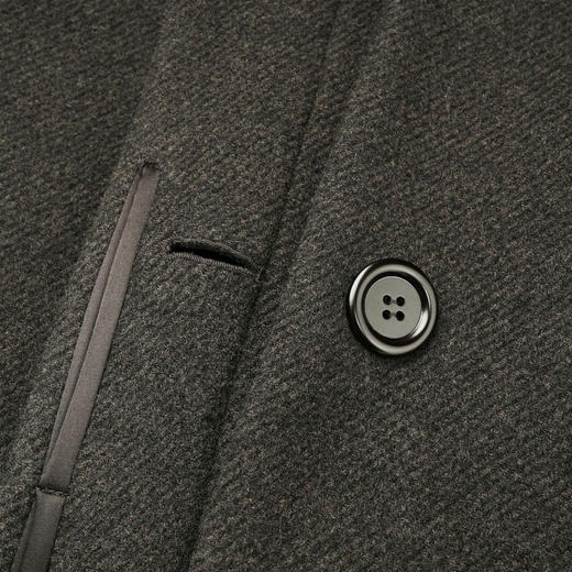 ROMI STUDIO100%羊毛斜纹暗扣宽松廓形腰带大衣外套23AWW1265 商品图2