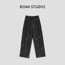 ROMI STUDIO490G克山羊绒腔调穿搭醋酸混纺高腰阔腿长裤23AWK1050