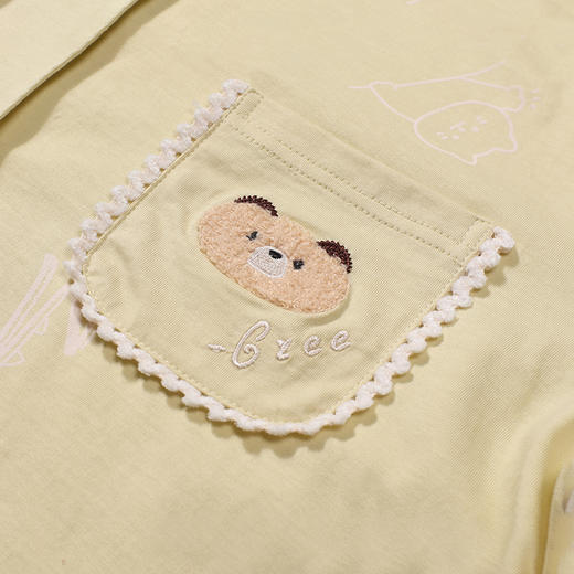 都市丽人睡衣好睡好眠长袖家居服单面无尘棉薄女士棉质套装LHT1T7 商品图9