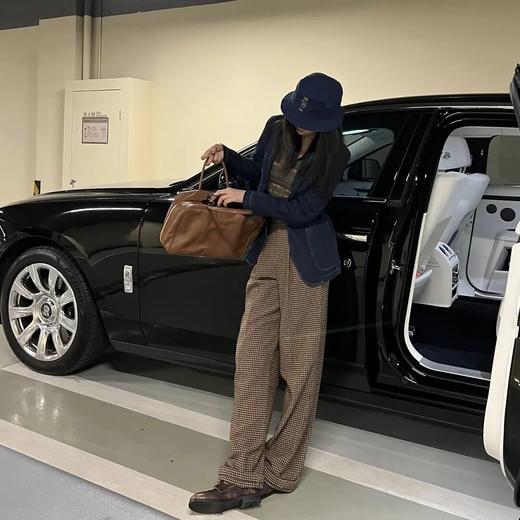 ROMI STUDIO”美式复古”100%斜纹棉小熊刺绣藏蓝色渔夫帽 23AWS096 商品图2