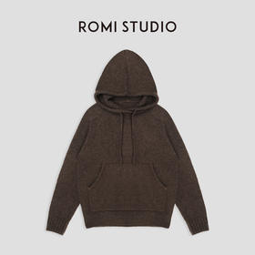 ROMI STUDIO“ 美拉德” 绵羊毛混纺软糯连帽慵懒针织毛衣 23AWM390
