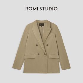 ROMI STUDIO“棕标系列” 秋冬美拉德复古细灯芯绒西装外套23AWW293