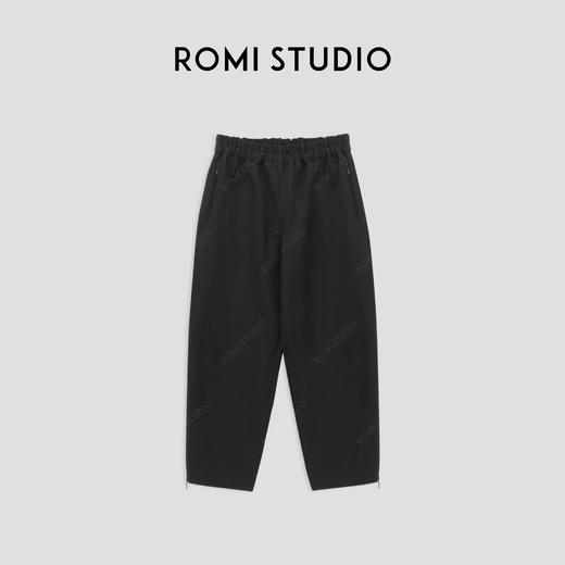 ROMI STUDIO“松弛侘寂”270g重磅棉高腰弧形拉链阔腿裤 23AWK1141 商品图0