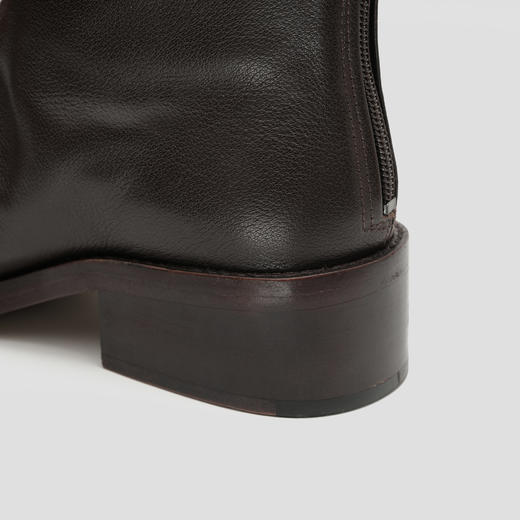 ROMI STUDIO“法式复古”头层小牛皮经典方头后拉链短靴23AWS143 商品图3