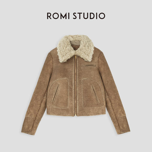 ROMI STUDIO“秋冬美拉德”“腔调穿搭”绵羊皮毛一体短外套】23AWW752 商品图0