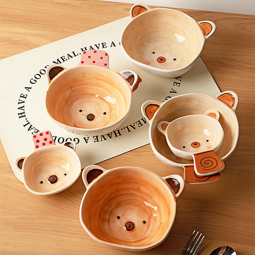 摩登主妇高颜值燕麦早餐甜品碗家用水果沙拉碗可爱餐具酸奶碗大碗 商品图4