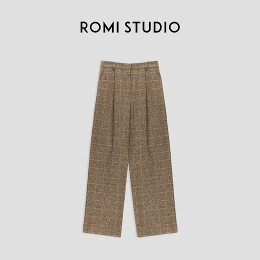 ROMI STUDIO"quiet luxury"精纺羊毛腔调穿搭咖格西裤23AWK805 商品图3