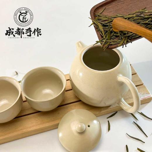 【彭州白瓷￭西施壶一壶四杯】成都手作功夫茶具套装 家用高档轻奢白瓷盖碗茶杯 办公室功夫茶壶礼盒【非物质文化遗产】【大师匠作】 商品图2