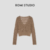 ROMI STUDIO“写意针织”5针亚麻棉混纺桃花针镂空针织开衫24SSM970 商品缩略图0