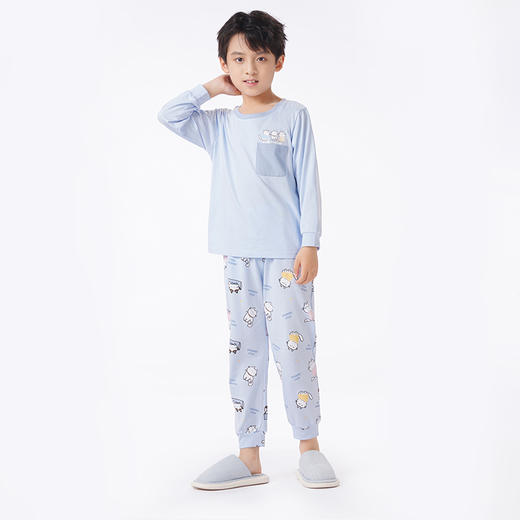 都市丽人眯雅佳睡衣超值精选长袖26支纯棉单面薄童装棉质长袖套装JHT2C8 商品图1