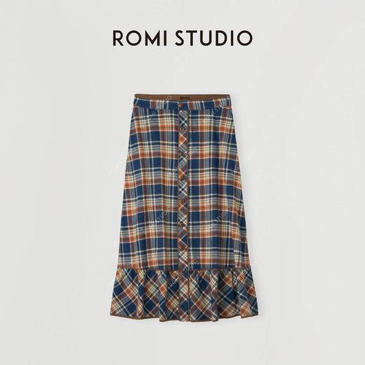 ROMI STUDIO“纽约系列”100%棉美式复古撞色格纹拼接半裙24SSQ071 商品图0
