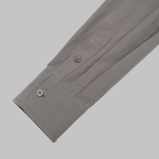 ROMI STUDIO“Cozy Design”100%棉立领简约知性褐灰衬衣 23AWT1311 商品图4