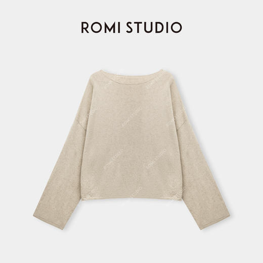 ROMI STUDIO“法式优雅" 21S双股亚麻混纺透气针织罩衫 24SSM216 商品图0