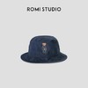 ROMI STUDIO”美式复古”100%斜纹棉小熊刺绣藏蓝色渔夫帽 23AWS096 商品缩略图0
