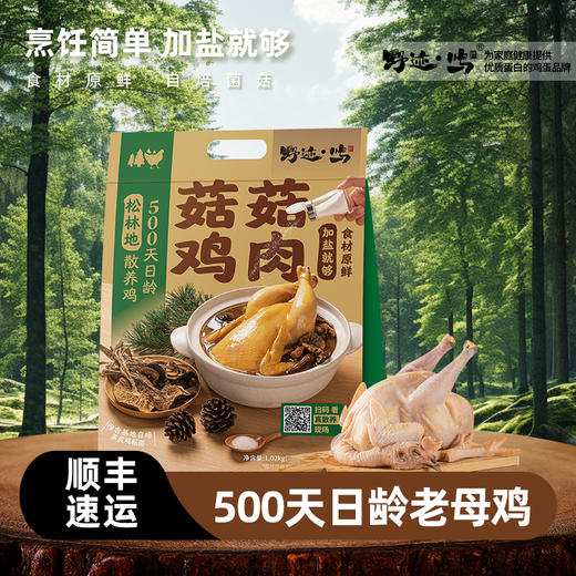 野迹鸣【松林散养鸡】正宗散养鸡 日行万步 500+日龄 整只鸡 1kg 赠基地自培鸡枞菌菇包 20g  单只装  （快递版） 商品图0