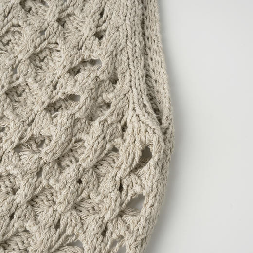 ROMI STUDIO“纵横交织”3针亚麻棉禾纸纱混纺镂空针织背心24SSM942 商品图3