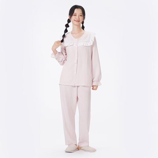 都市丽人睡衣好睡好眠长袖家居服软绵绵1.0薄女士软绵绵长袖长裤LHT1M7 商品图1
