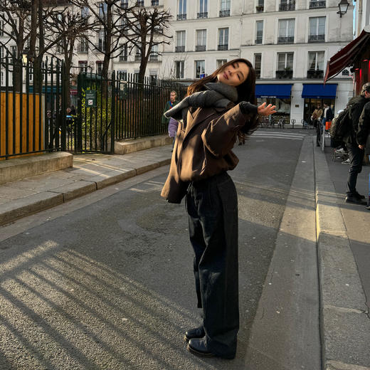 ROMI STUDIO“法式优雅”30羊毛混纺直筒束腰夹克外套23AWW1189 商品图2