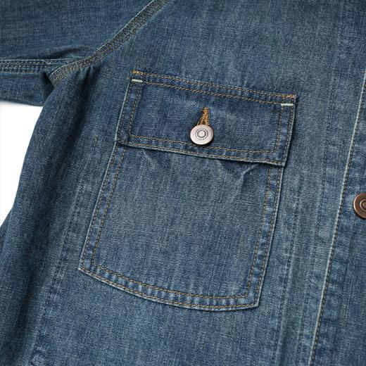 ROMI STUDIO“美式复古”牛仔棉酵石磨漂洗炒盐多口袋衬衣431W5002 商品图2