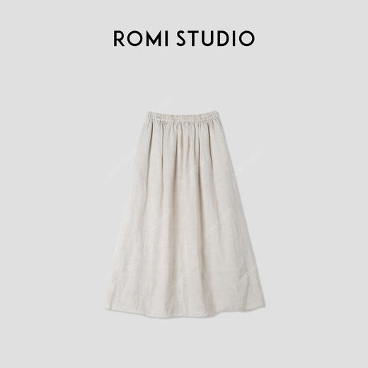 ROMI STUDIO“游弋自然”120G100%雨露麻砂洗半裙 24SSQ1057 商品图0