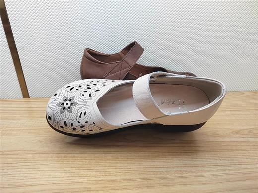 豪行夏季新款23292951真皮休闲中跟复古女鞋凉鞋皮鞋 商品图1