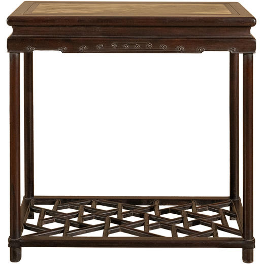 清 红木镶云石云纹活面香几 商品图5