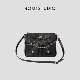 ROMI STUDIO “24P Hobo” 进口油蜡胎小牛皮单绣花斜跨包24SSB071