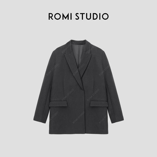 ROMI STUDIO“quiet luxury”羊毛混纺立裁修身西装外套23AWW037 商品图0