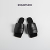ROMI STUDIO简约休闲 百搭编织方头平底黑色一字拖鞋 S3534 商品缩略图1