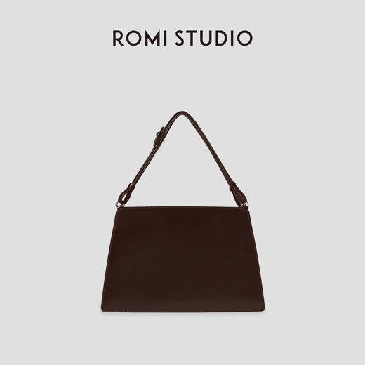 ROMI STUDIO“美拉德配饰”100%头层牛皮单肩摩卡棕腋下包23AWB044 商品图0