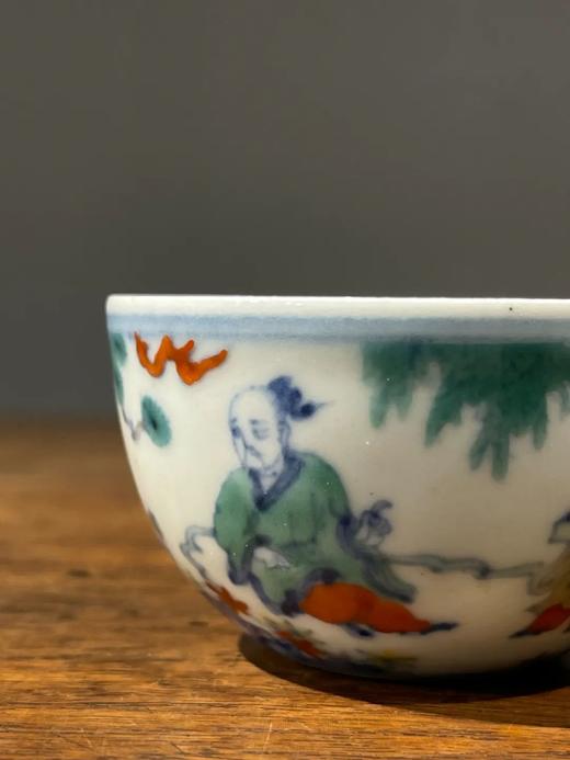 斗彩王羲之爱鹅图酒杯，顺丰包邮 商品图6