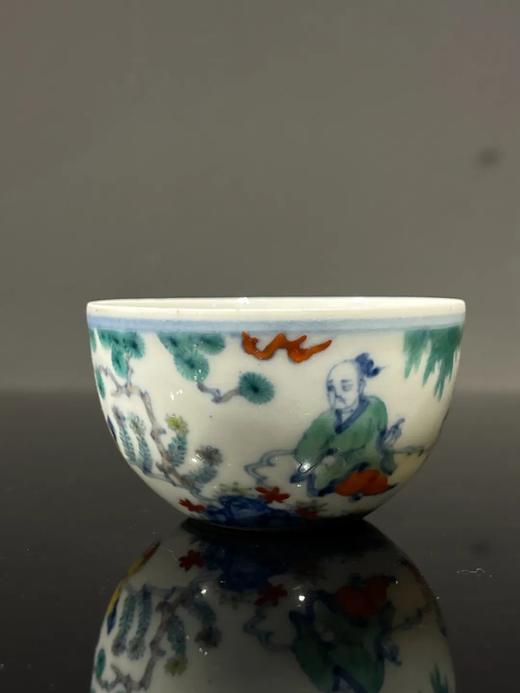 斗彩王羲之爱鹅图酒杯，顺丰包邮 商品图10