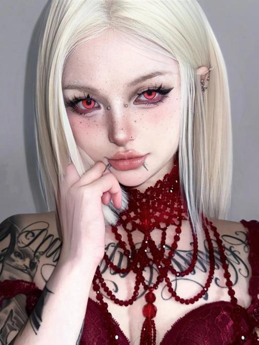 woolilens日抛 cos片 蓝海冰钻/碎梦歌姬/极乐伊甸/耳语者/忏悔录/好运疯子/狂笑人偶 14.2mm 一盒两片 商品图14