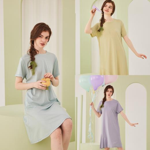 【笼包】【两套减10元】蓦昵情侣短袖套头兰精莫代尔棉夏季睡衣，简约男女士家居服套装可外穿，女士带胸垫，面料巨舒服，不易变形、不易起球、还带弹力 商品图1