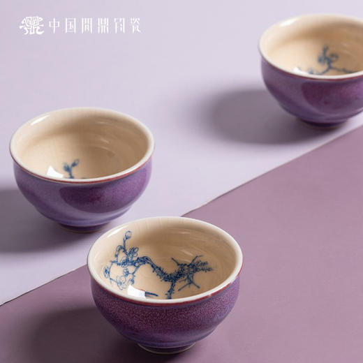 问鼎钧瓷鹅黄青花闲意杯（云中白鹤）单杯 商品图2