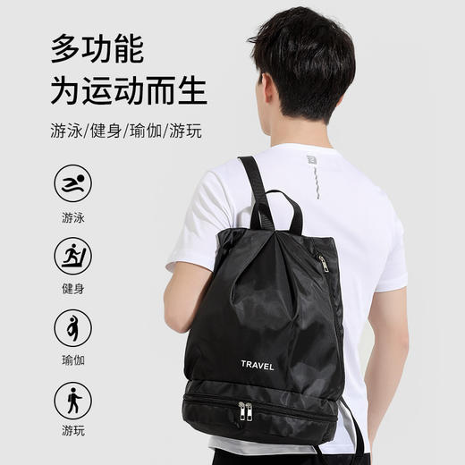 【干湿分离泳袋健身包】防水沙滩包收纳背包 双侧内袋出行健身装备男女 商品图1