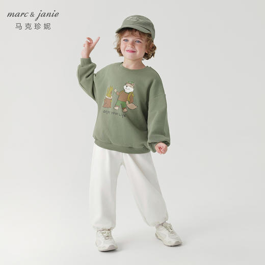 马克珍妮男女童山系户外松鼠印花卫衣儿童宽松上衣秋装新款240982 商品图2