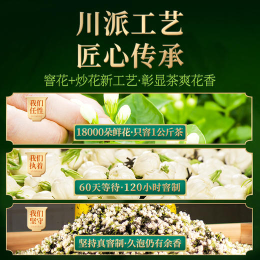 【臻尖-茉莉毛峰】特级浓香型四川正宗茉莉花茶125g*2罐 商品图4