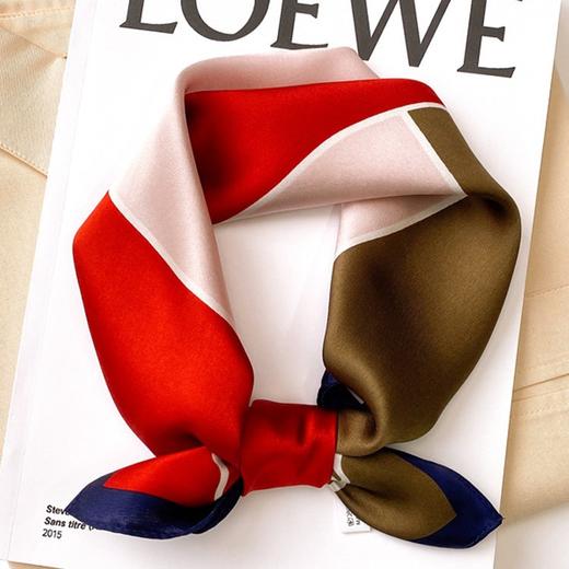 真丝桑蚕丝丝绸小方巾丝巾女 百搭春夏款 搭衬衫妈妈围巾领巾薄防晒配饰时尚纱巾方巾 商品图2