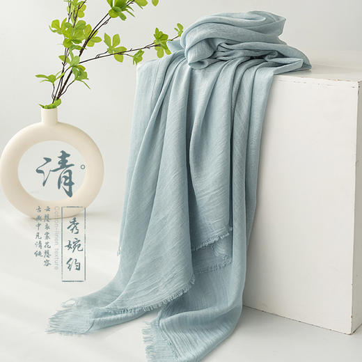 高级感夏季百搭女士围巾 纯色简约时尚头巾 领巾通勤防晒披肩丝巾 防晒配饰时尚大纱巾方巾 商品图2