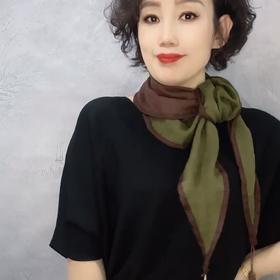 双层双面双色棉麻丝巾 包边爆款吊坠 百搭时尚多功能护颈围巾多功能丝巾 防晒配饰时尚纱巾方巾