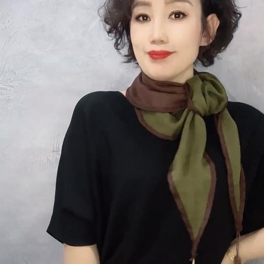 双层双面双色棉麻丝巾 包边爆款吊坠 百搭时尚多功能护颈围巾多功能丝巾 防晒配饰时尚纱巾方巾 商品图0