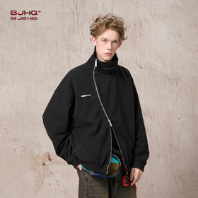 BJHG不计后果美式复古外套男秋季新款潮牌不对称工装休闲雅痞夹克