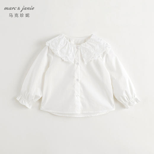 马克珍妮女童甜美花边娃娃领衬衫儿童纯棉衬衣上衣秋装新款241515 商品图2