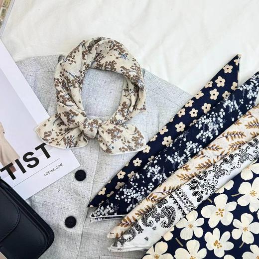 55棉麻小方巾丝巾女春秋季新款韩国文艺百搭复古气质发带领巾围巾 商品图1