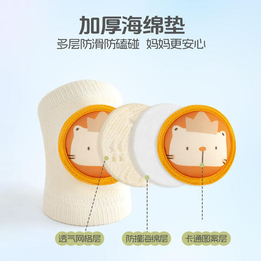 【网眼透气 柔软舒适 不易起球】春夏新品婴儿护膝新款儿童学步护膝爬行神器宝宝松口长筒袜套 商品图2