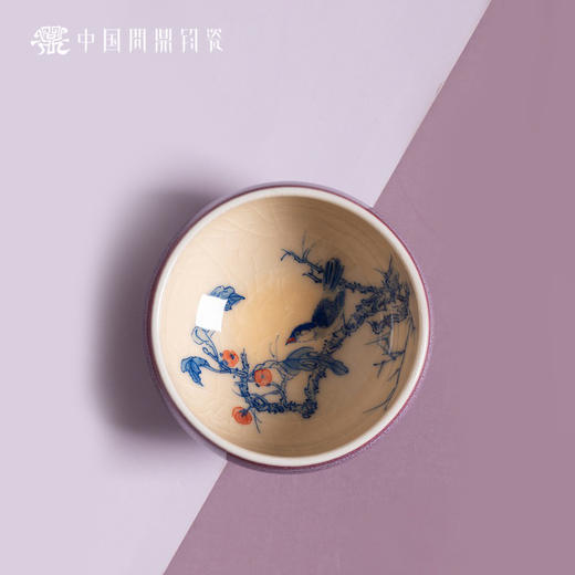 问鼎钧瓷鹅黄青花平口杯（莺啼鸟啭） 商品图3