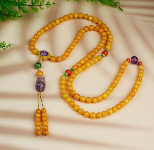 玉美人菲菲HZ#S925蜜蜡项链-圆珠约6mm 商品图0