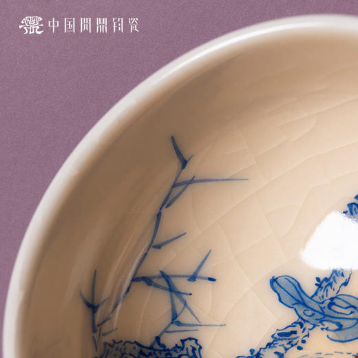 问鼎钧瓷鹅黄青花平口杯（莺啼鸟啭） 商品图4